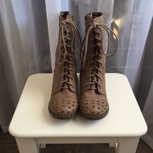 Studded combat boots