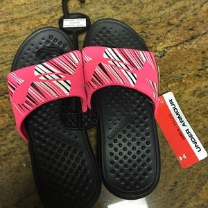 Brand New With Tags - UA pink slides