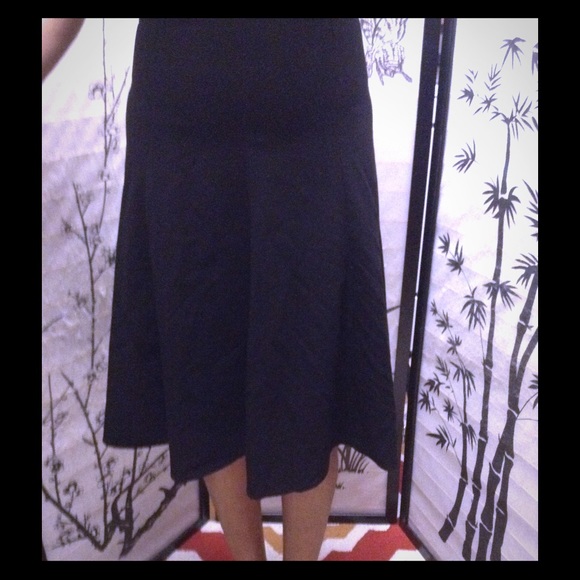 Black midi flare skirt