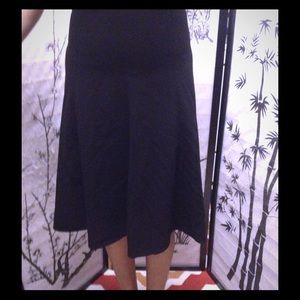 Black midi flare skirt