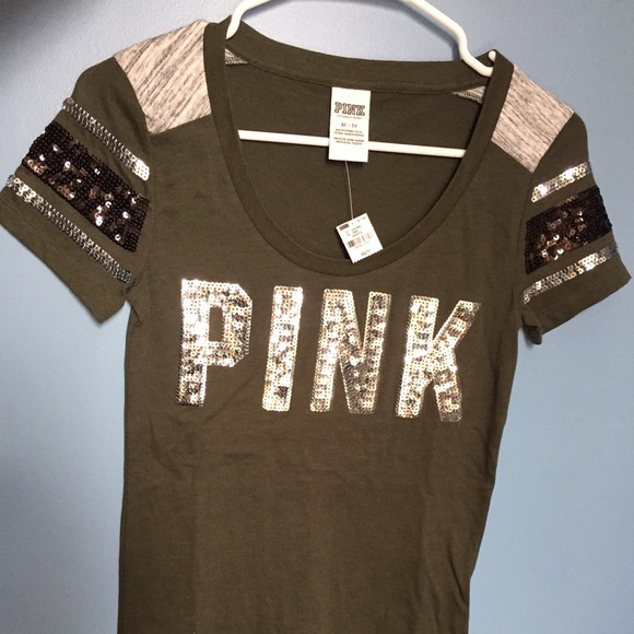 PINK sparkly sequined t-shirt