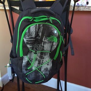 Green/Grey North Face Backpack