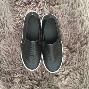 Crocodile print slip on sneakers