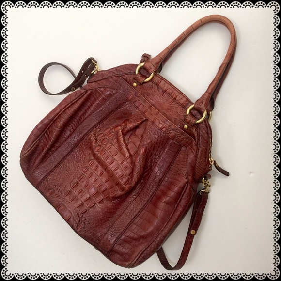 Brahmin Handbags - BRAHMIN Brown Croc Satchel