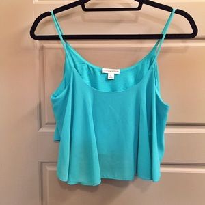 Teal Chiffon Crop Top