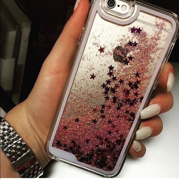 Glitter waterfall phone case