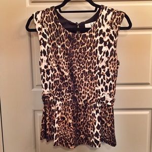 Leopard Peplum Top