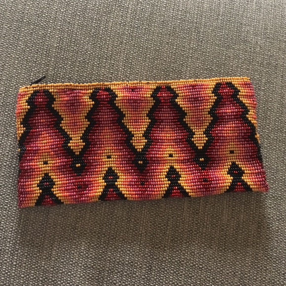Handmade Huichol Indian beaded wallet