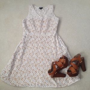 Cotton lace overlay dress