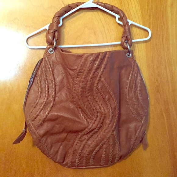 Faux Leather Threaded Hobo Bag