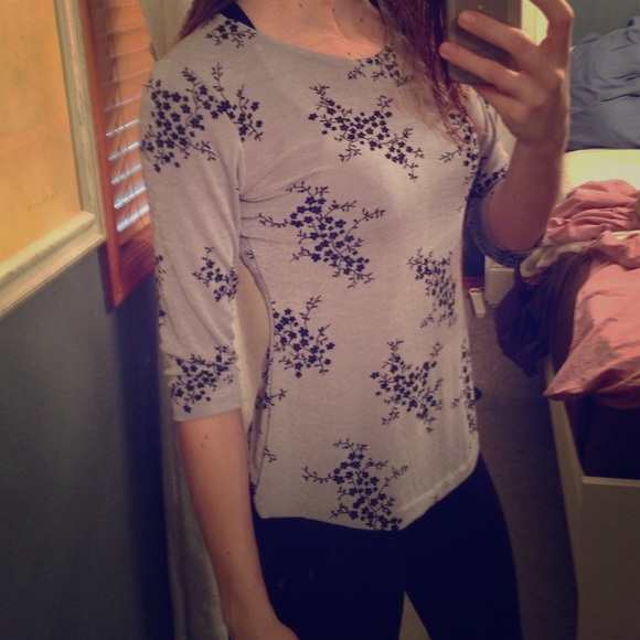 Grey and black floral shirt