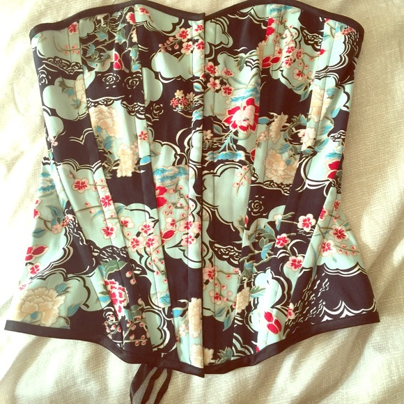 Charlotte Russe Teal & Black corset top size M