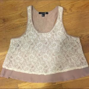 Taupe/cream lace tank
