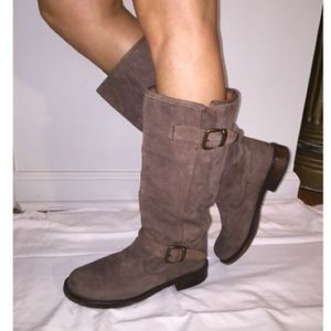 Taupe engineer boots