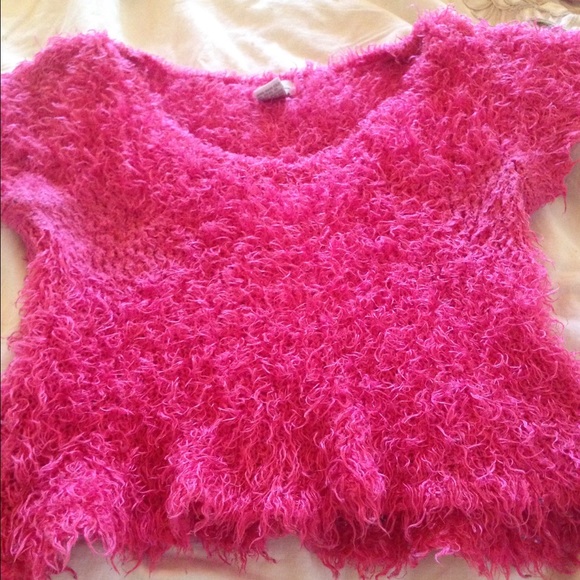 Pink fuzzy Top