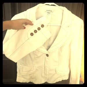 BEBE blazer coat jacket cream white ivory designer