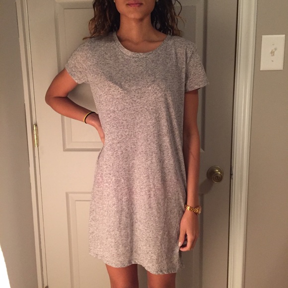 H&M T-Shirt Dress in Heather Grey