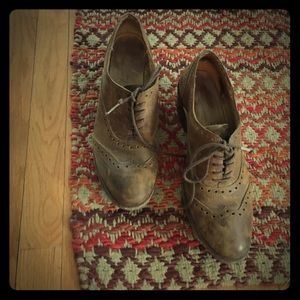 Frye Cognac Carson Leather Oxfords