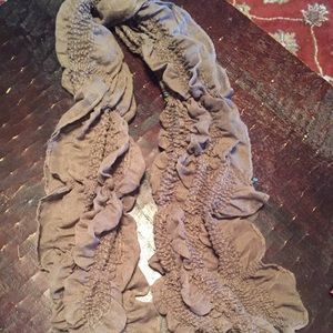 Brown Ruffle Scarf