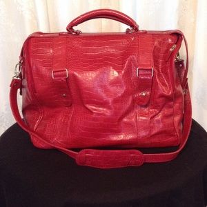 Red overnight bag NEVER USED
