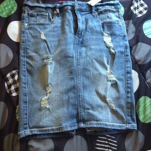 Express High-Waisted Jean Pencil Skirt