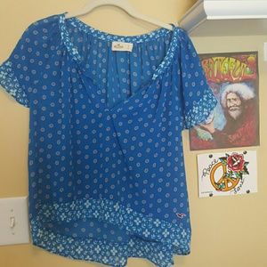 Free flowing blue hollister blouse