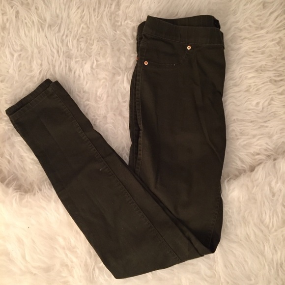 H&M Olive Low Rise Skinny Jeans