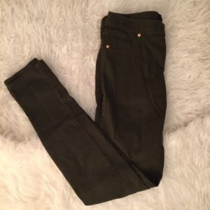 H&M Olive Low Rise Skinny Jeans