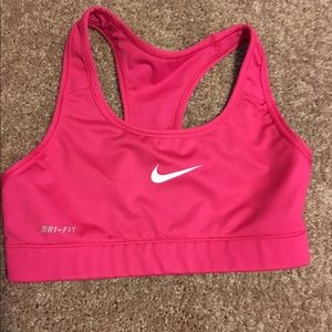 Hot pink nike sports bra