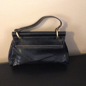 Apt. 9 Grey Pinstripe Purse With Silver Buckles