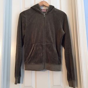 Olive green juicy couture velour track jacket