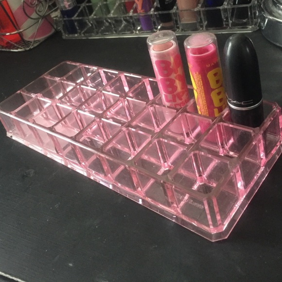 Pink Acrylic Lipstick Holder