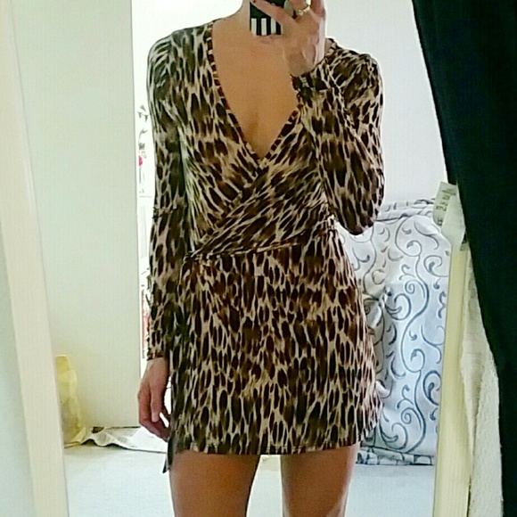 Forever 21 leopard print wrap dress