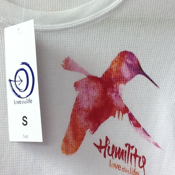 Love This Life white Henley long sleeve t-shirt Sm