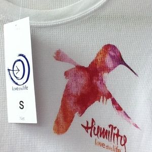 Love This Life white Henley long sleeve t-shirt Sm