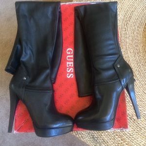 Guess High Heel Knee Boots Black Never Worn 6.5
