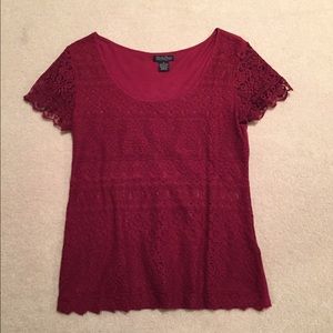 Red lace top