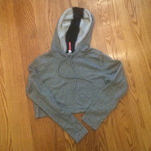 Cropped Drawstring Hoodie