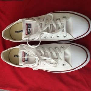 White Converse All Stars low tops