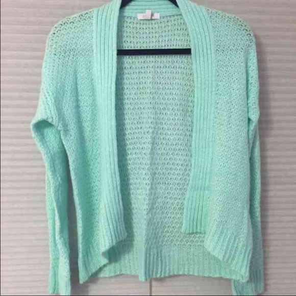 light blue cardigan
