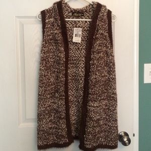NWT Hooded Sleeveless Cardigan