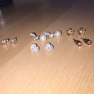 Mix & match set of silver & gold stud earrings