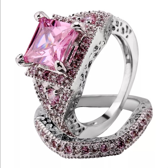 2Pc Pink Sapphire Ring