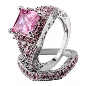 2Pc Pink Sapphire Ring