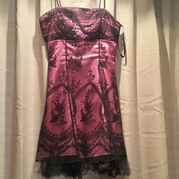 Pink and black party dress
