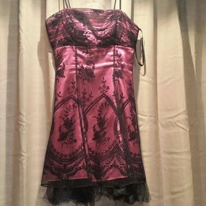 Pink and black party dress