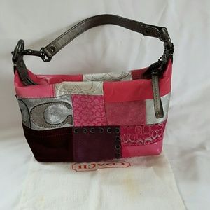 Pink Checkered Coach Purse
