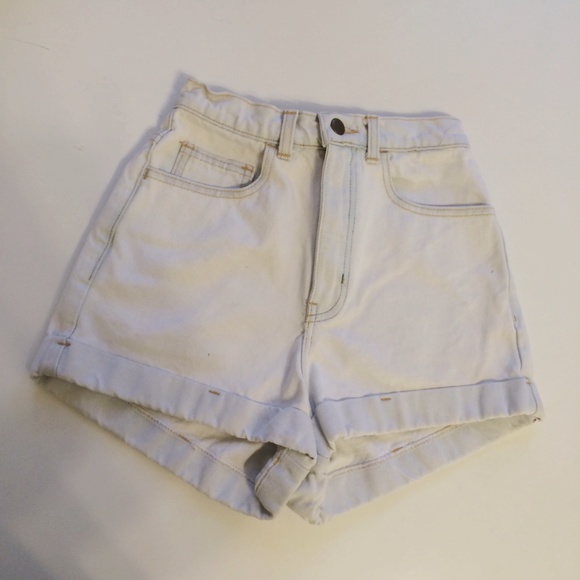 American Apparel High Waisted Shorts - Light Wash