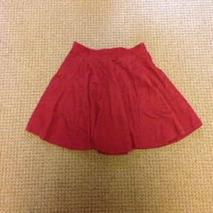 Lucca Couture Red Corduroy Skater Skirt