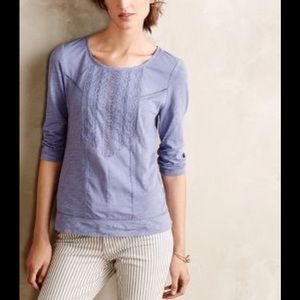 anthro lavender 3/4 shirt